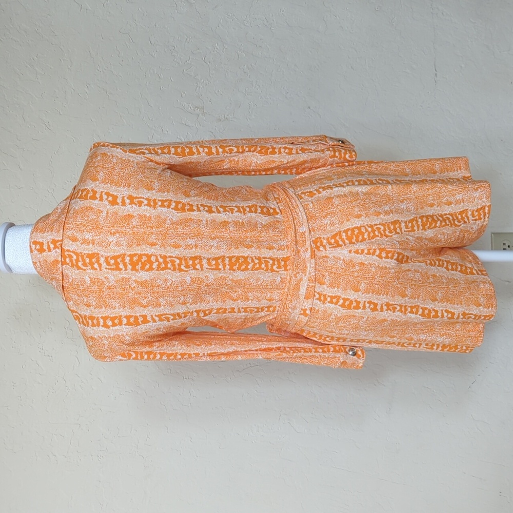Diane Von Furstenberg Celeste Long Sleeve Romper in Orange Oasis Snakeskin 4 - Picture 5 of 11